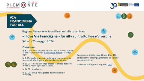 "I love Francigena for all" Ivrea-Viverone