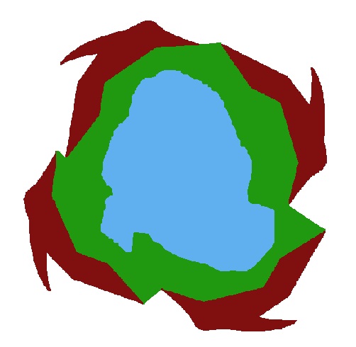 Il logo della Gestione Associata è così raffigurato:  configurazione dell’area lacustre (in azzurro), perimetro interno (in verde), perimetro esterno cuspidato (a rappresentare i quattro comuni rivieraschi) in marrone.