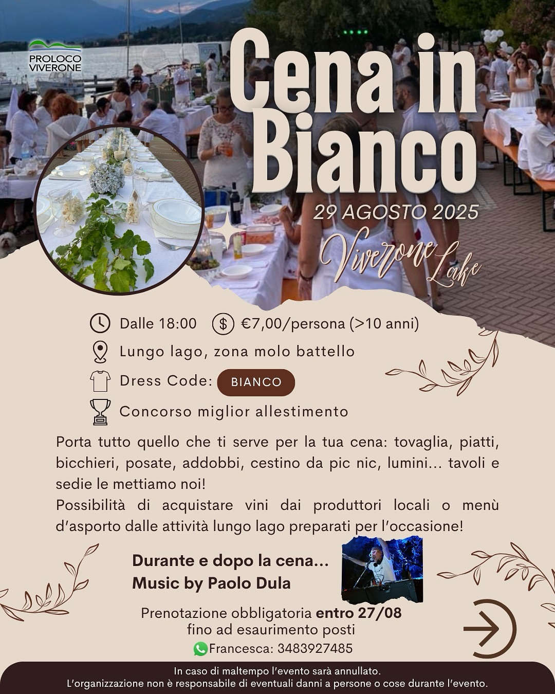 cena in bianco